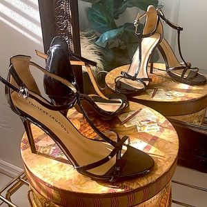 Chinese Laundry Patent Leather T-Strap stiletto dress sandal